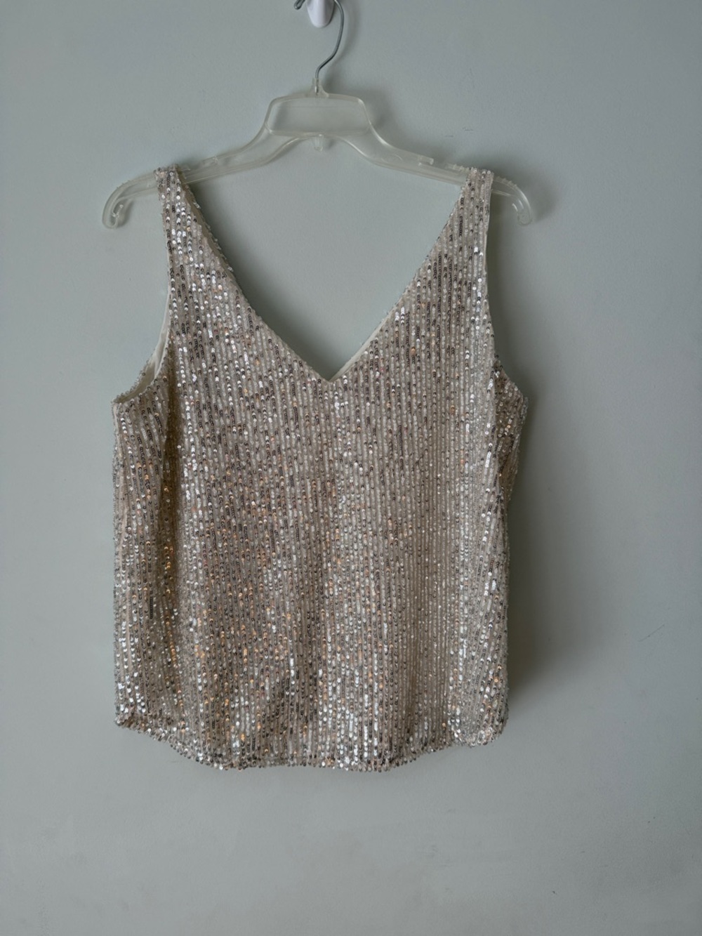 LOFT Sequin V-Neck Camisole - Champagne